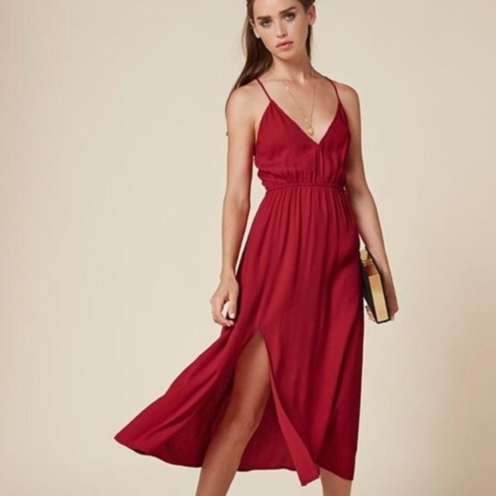Red Reformation Midi Dress